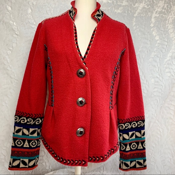 ice landic designs Jackets & Blazers - Icelandic Aztec ButtonDown Wool Blazer-Jacket